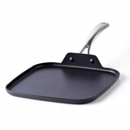 Cooks Standard 11 in. Hard-Anodized Aluminum Nonstick Square Griddle Pan, Black thumbnail 1