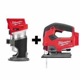 Milwaukee M18 FUEL 18V Brushless Compact Router and D-Handle Jig Saw 2-Tool Combo Kit (Tool-Only) thumbnail 1