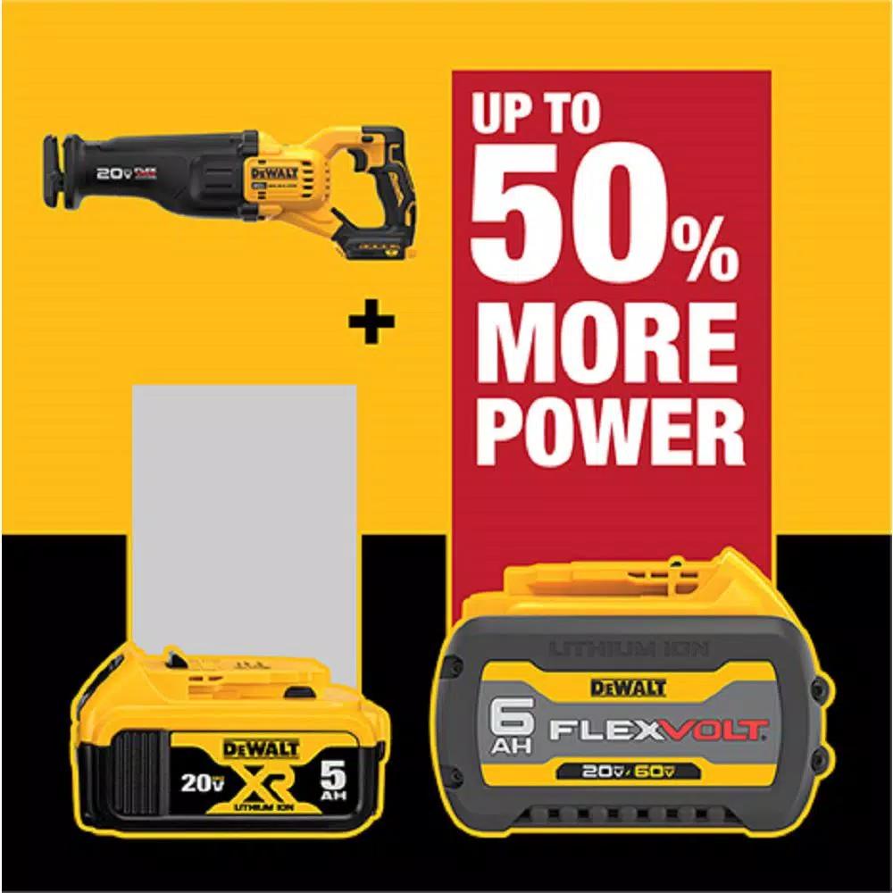 DEWALT 20V MAX Brushless Reciprocating Saw Kit with FLEXVOLT Advantage & 6.0Ah Battery