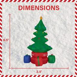 Fraser Hill Farm 6.5 ft. Animated Rotating Christmas Tree Inflatable with White Lights thumbnail 3