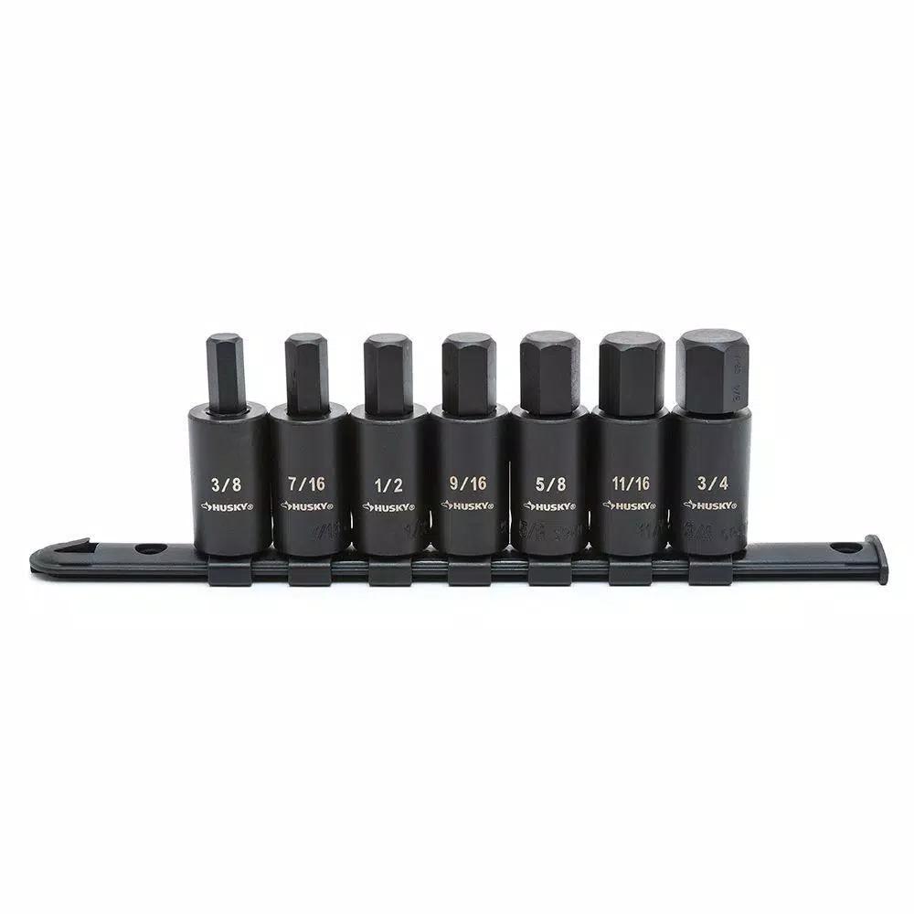Husky 1/2 in. Drive Impact Bit Socket Set, Torx and SAE/Metric Hex, 21-Piece