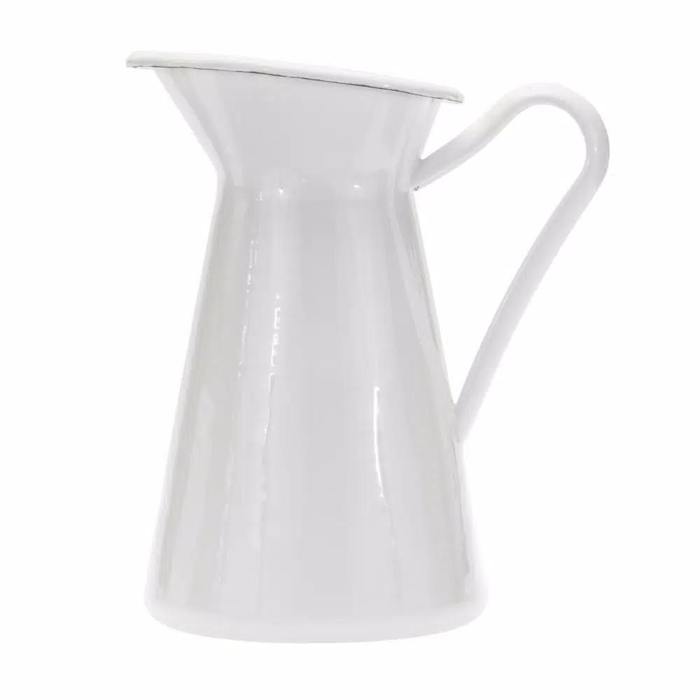 Golden Rabbit 3 Qt. White Enamelware Pitcher, Porcelain-Enameled Steel