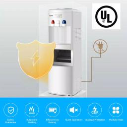 Costway Premium Top Loading Water Dispenser with Built-In Ice Maker, Hot & Cold Tri-Temp, White thumbnail 5