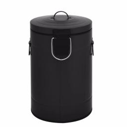 Innovaze New York Style Round Black Metal Step-On Trash Can Set - 12L & 3L Capacity thumbnail 4