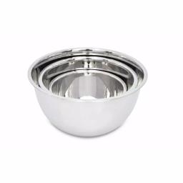Unbranded 3-Piece Stainless Steel Mixing Bowl Set, 5.2 Qt, 3.25 Qt, 1.25 Qt thumbnail 2