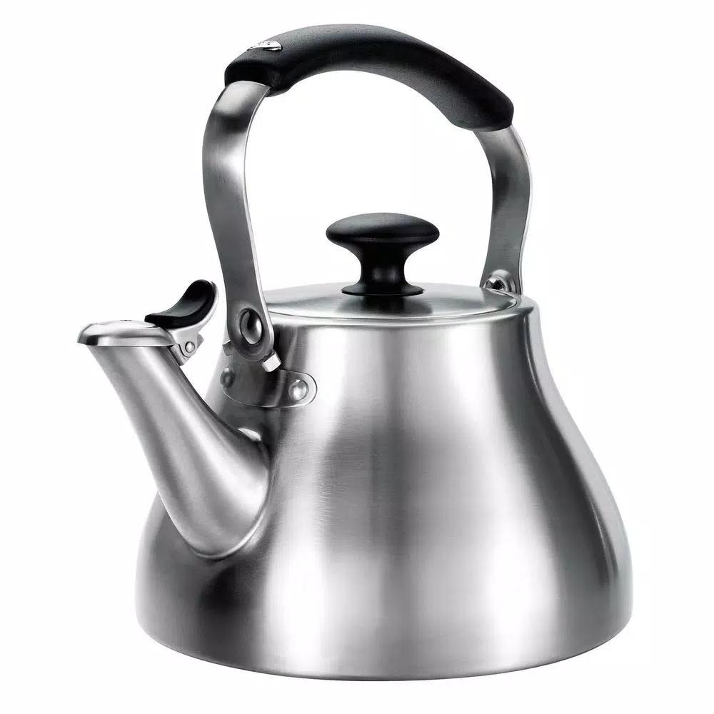 OXO Brew Good Grips Classic 6.8-Cup Stainless Steel Tea Kettle with Whistle
