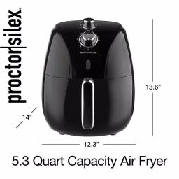 Proctor Silex 5.2 Qt. Black Air Fryer with 60-Minute Timer and 1700W Power thumbnail 2