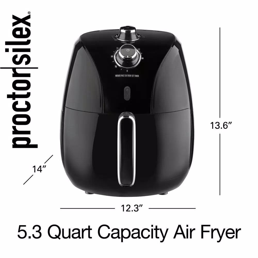 Proctor Silex 5.2 Qt. Black Air Fryer with 60-Minute Timer and 1700W Power