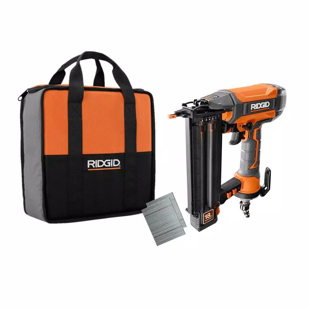 RIDGID 18-Gauge 2-1/8 in. Brad Nailer with CLEAN DRIVE Technology and Tool Bag