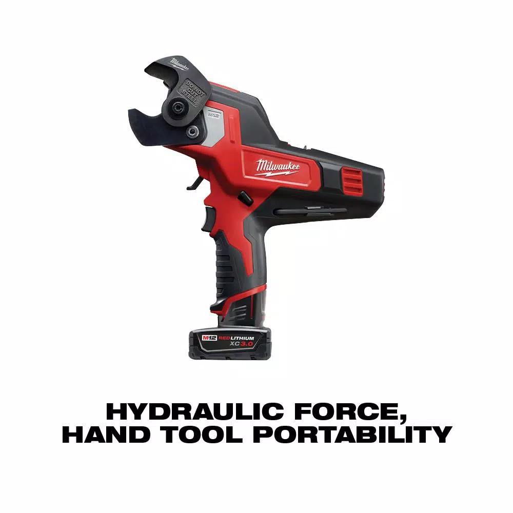 Milwaukee M12 12V Lithium-Ion Cordless 600 MCM Cable Cutter Kit with 3.0Ah Battery and Charger