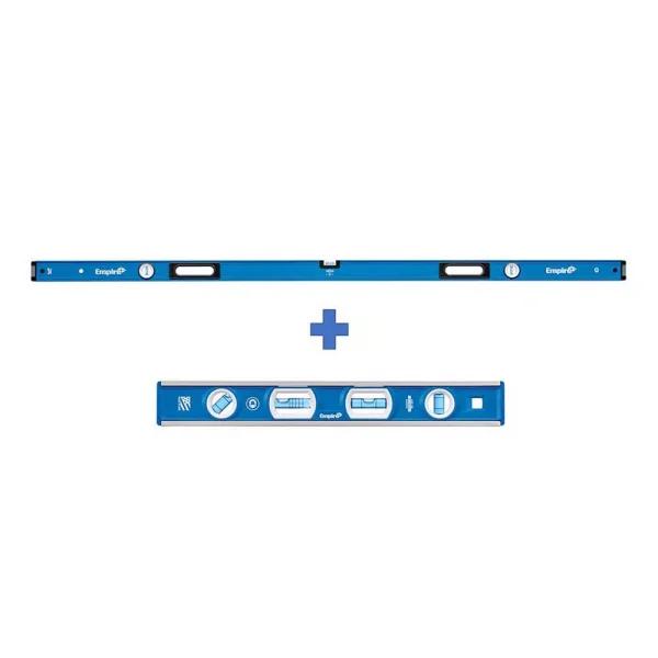 Empire Magnetic Box Level Set - 78 in. and 12 in. Aluminum Levels