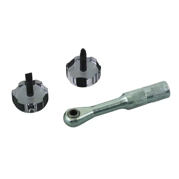 Lisle Ratcheting Right Angle Screwdriver with Straight Slot and #2 Phillips Bits
