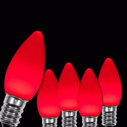 Wintergreen Lighting OptiCore C7 LED Red Smooth Opaque Christmas Light Bulbs, 25-Pack thumbnail 1
