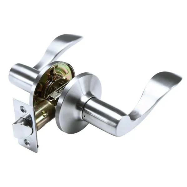 Toledo Fine Locks Jaen Satin Stainless Steel Passage Lever Set, Wave Style