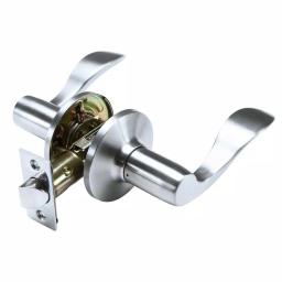 Toledo Fine Locks Jaen Satin Stainless Steel Passage Lever Set, Wave Style thumbnail 1