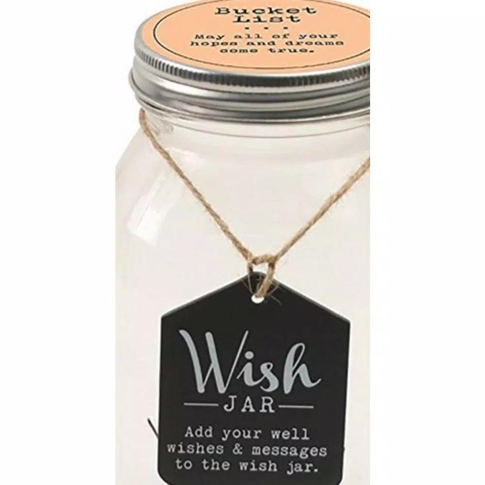 Stonebriar Collection Top Shelf Glass Bucket List Wish Jar Kit with 100 Tickets and Pen