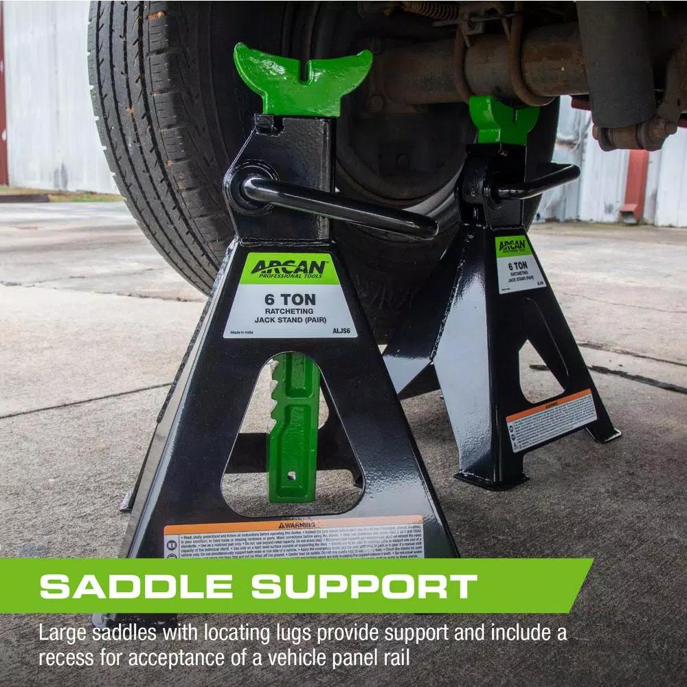 Arcan ALJS6 6-Ton Steel Jack Stands, 12,000 lb Capacity, Pair