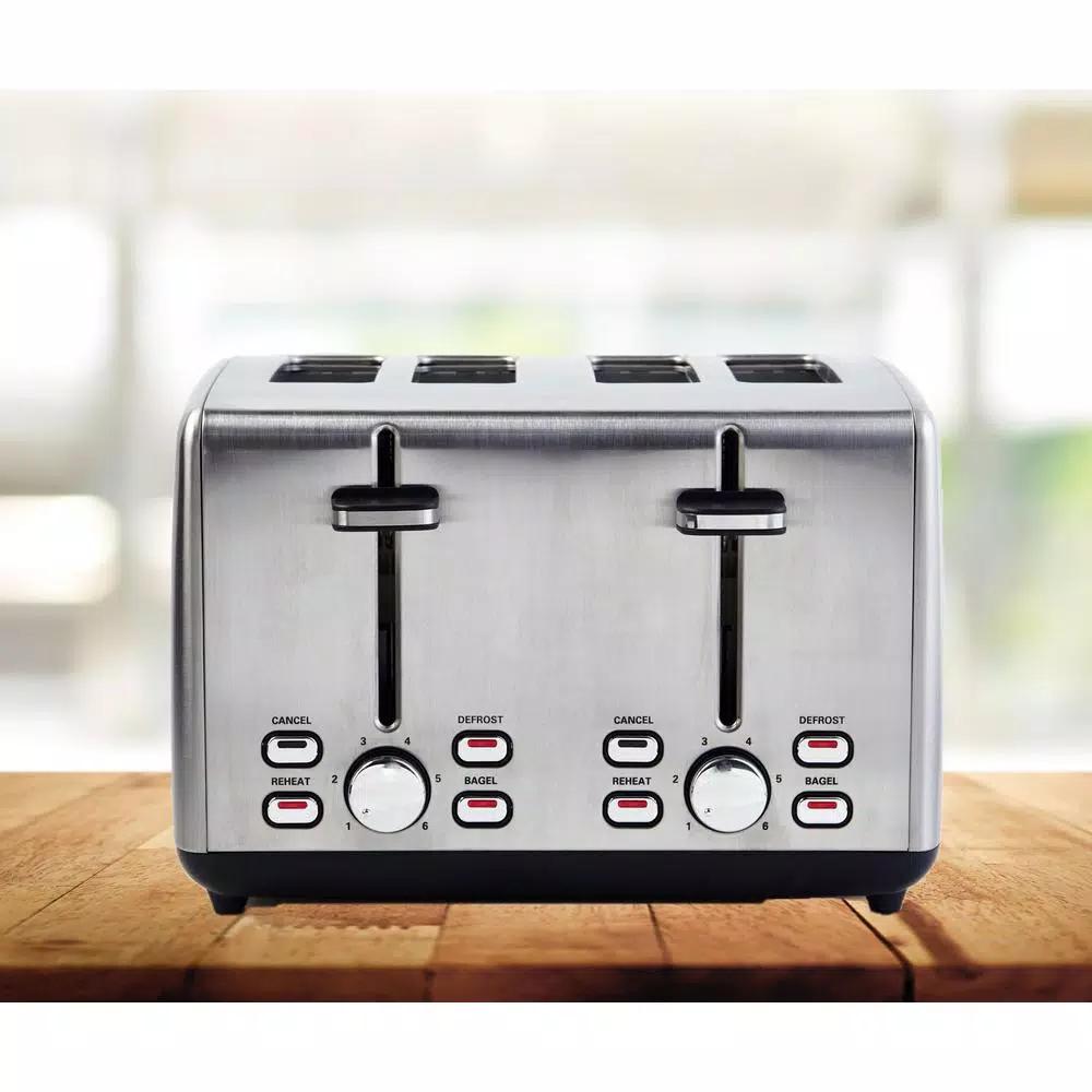 Professional Series 4-Slice Stainless Steel Wide Slot Toaster with Independent Controls