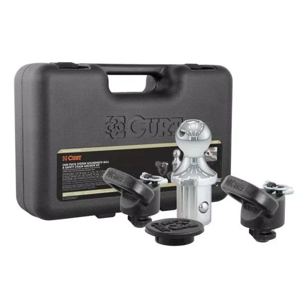 CURT OEM Puck System 2-5/16" Gooseneck Ball & Safety Chain Anchor Kit for Ram