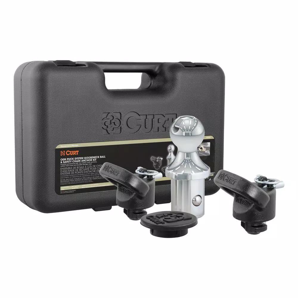 CURT OEM Puck System 2-5/16" Gooseneck Ball & Safety Chain Anchor Kit for Ram