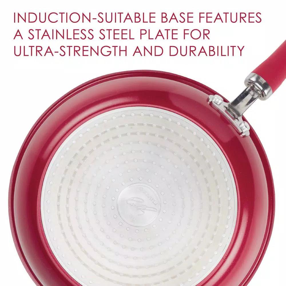 Rachael Ray Create Delicious 14.25-Inch Aluminum Nonstick Wok, Red Shimmer