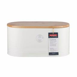 Typhoon Living Cream 7.7 Qt. Bread Bin with Sustainable Bamboo Lid thumbnail 2