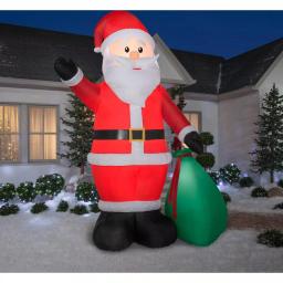 Gemmy 12 ft. Tall Airblown Inflatable Santa with Extra Bright LED Lights thumbnail 3