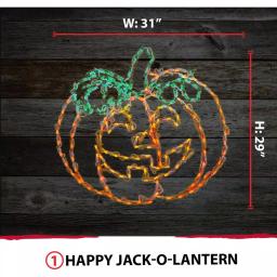 Haunted Hill Farm Happy Jack-O-Lantern LED Halloween Light, Indoor/Outdoor Pumpkin Decor thumbnail 5