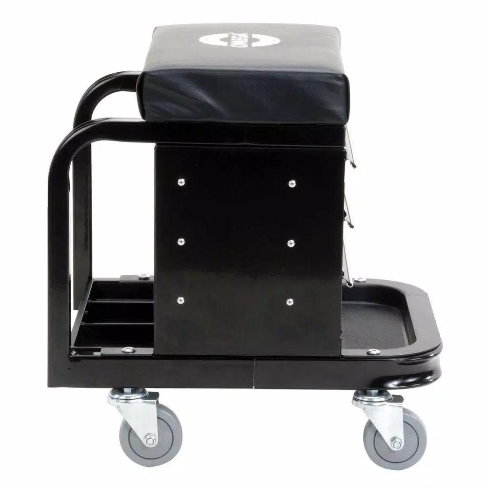Omega 92450 Heavy Duty Mechanic's Creeper Seat with 3-Drawer Tool Box, 450 lb Capacity