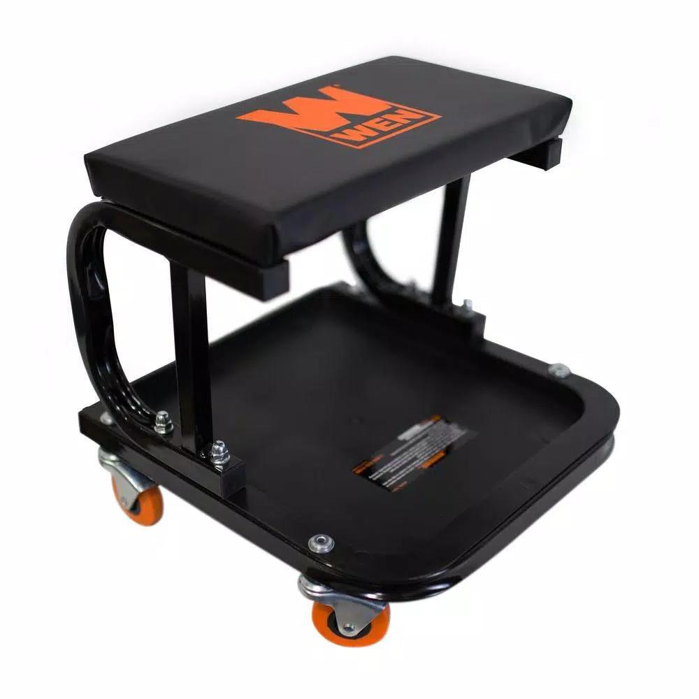 WEN Rolling Mechanic Seat with Onboard Storage, 250 lb. Capacity