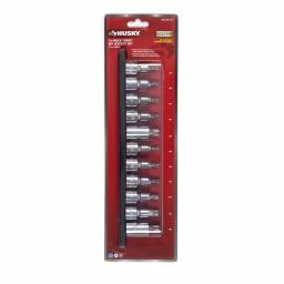 Husky 1/2 in. Drive Torx and Tamper-Proof Torx Bit Socket Set, 11-Piece thumbnail 3