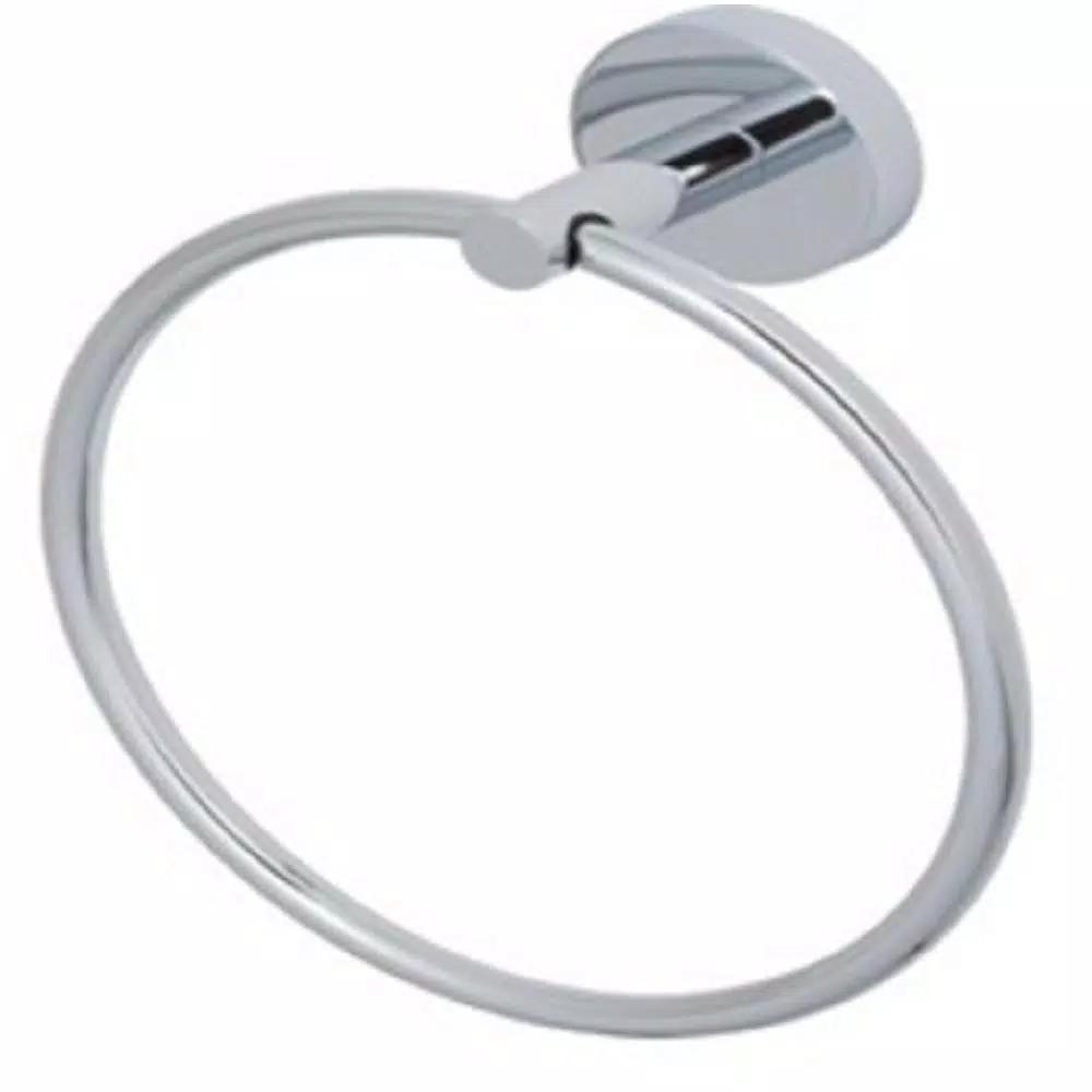 Design House GRAZ Park Polished Chrome Towel Ring - Modern Zinc Hand Towel Holder