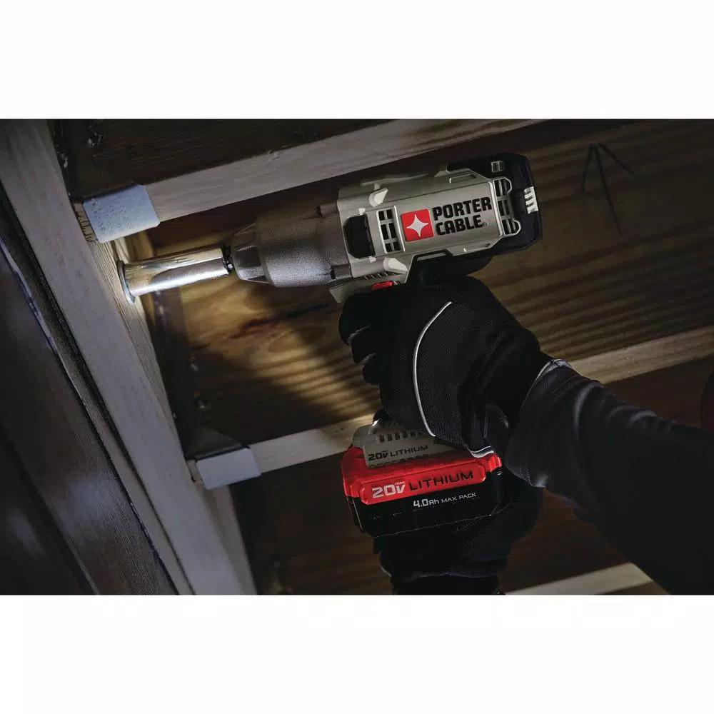 Porter-Cable 20V MAX Cordless 1/2 in. Hog Ring Impact Wrench with 4.0 Ah Lithium-Ion Battery