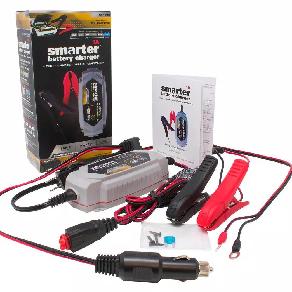 Smartech Products IC-1000 1 Amp 6V/12V Automotive Battery Charger, Maintainer, Repairer & Tester