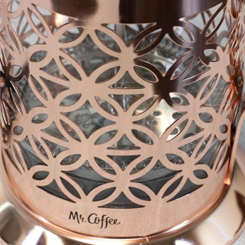 Mr. Coffee Trellise 32 oz. Rose Gold French Press Coffee Maker, 4-Cup