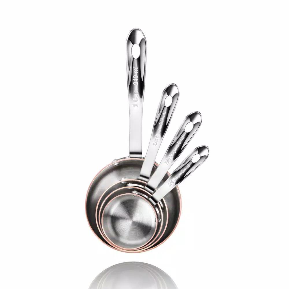 Artaste New Star 4-Piece Brass Plated Stainless Steel Measuring Cup Set
