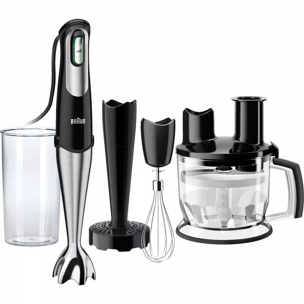 Braun MQ777 MultiQuick SmartSpeed Immersion Hand Blender Set with Food Processor, Whisk, and Masher