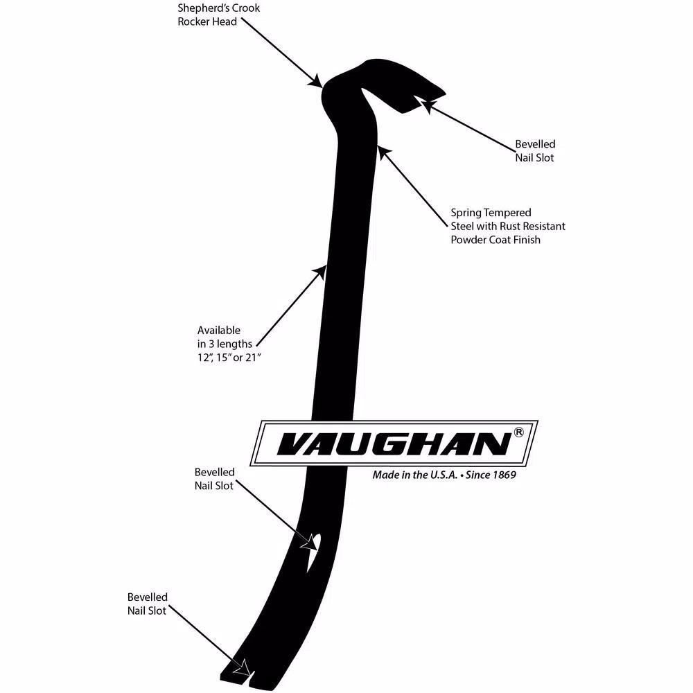 Vaughan 15 in. Flat Bar Pry Bar, 4-Pack