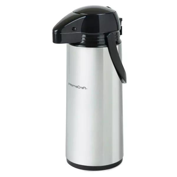 HomeCraft 12-Cup Stainless Steel Coffee Urn Dispenser, 2L Airpot Server