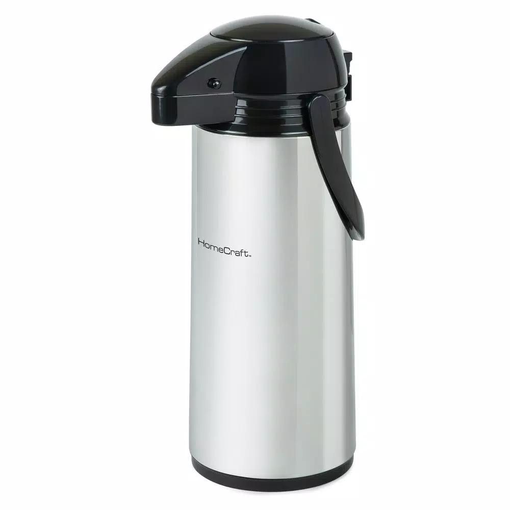 HomeCraft 12-Cup Stainless Steel Coffee Urn Dispenser, 2L Airpot Server