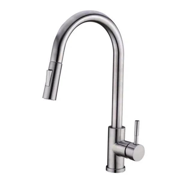 Vanity Art 16.7 in. Single-Handle Pull-Down Kitchen Faucet, Brushed Nickel