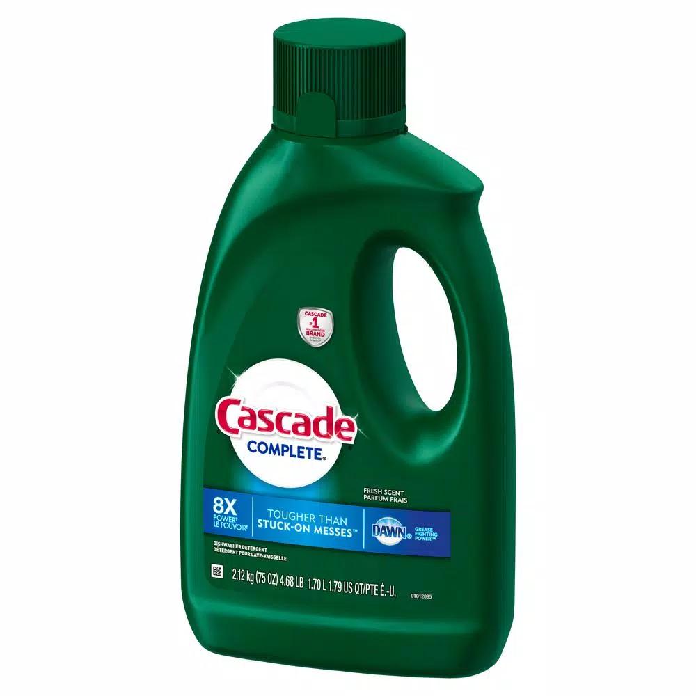 Cascade Complete Dishwasher Gel with Dawn, Fresh Scent, 75 oz.
