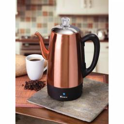 Euro Cuisine 12-Cup Copper Electric Percolator, Stainless Steel Coffee Maker thumbnail 3