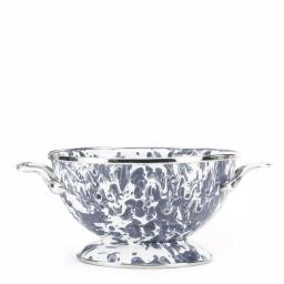 Golden Rabbit Grey Swirl 1 qt. Porcelain Enamelware Colander thumbnail 1
