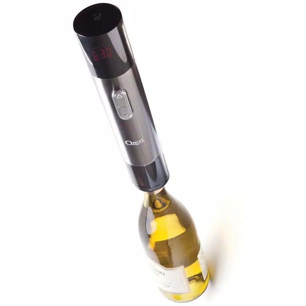 Ozeri Maestro Electric Wine Opener with Infrared Thermometer, Stainless Steel