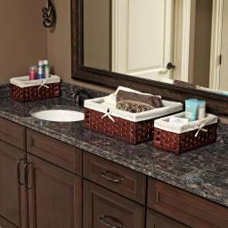 Household Essentials Brown Paper Rope Wicker Utility Basket Set with Washable Cotton Liners (Set of 3) thumbnail 2