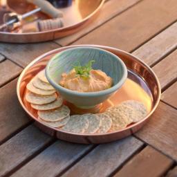 Achla Designs 8.5 in. Round Copper Plated Stainless Steel Decorative Trays, Set of 2 thumbnail 6