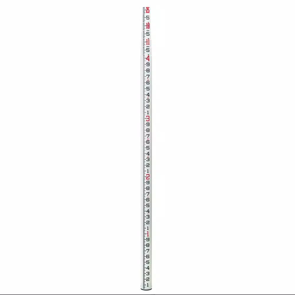 AdirPro 25 ft. Surveyor Oval Leveling Grade Rod, 10ths Scale, Fiberglass