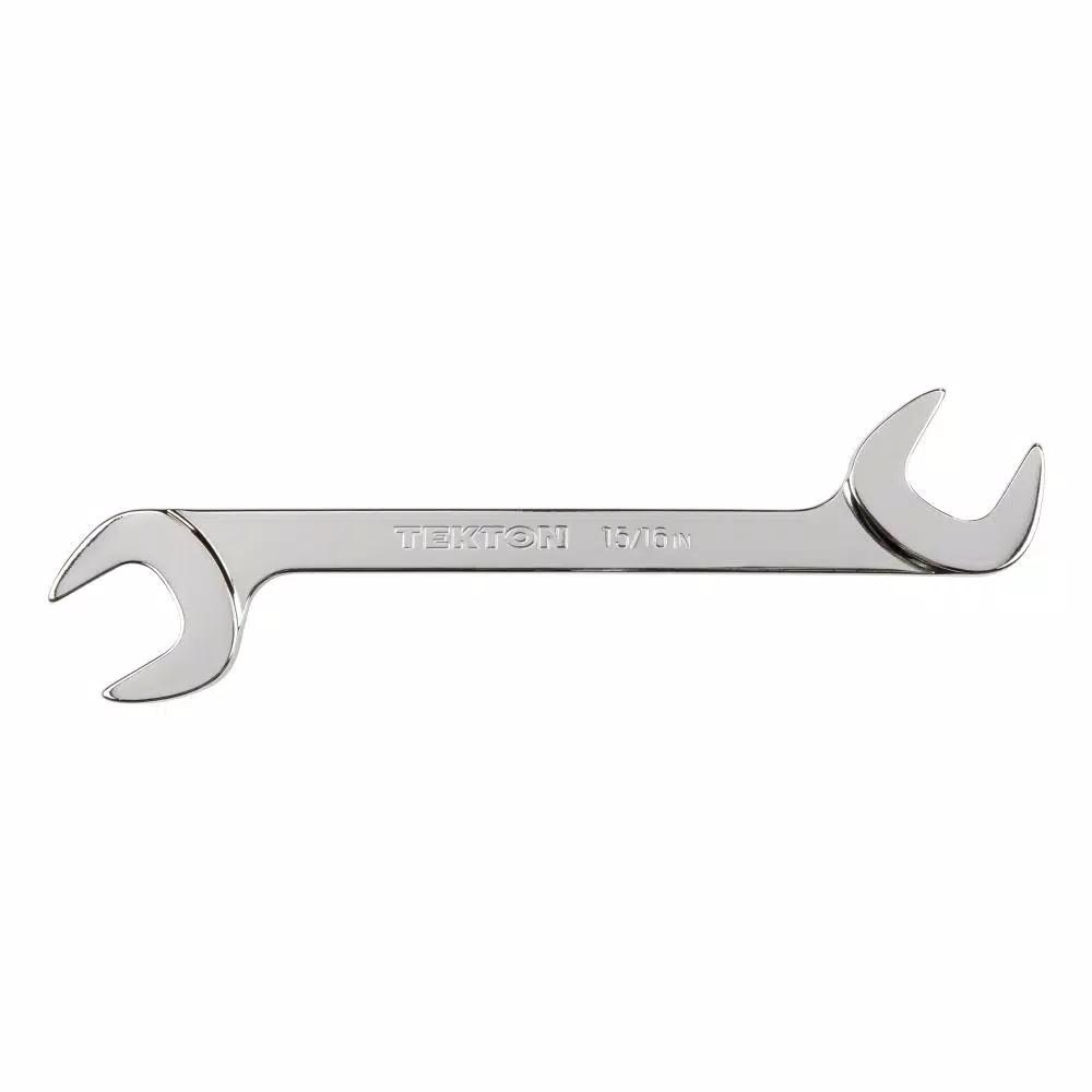 TEKTON 15/16 in. Angle Head Double Open End Wrench, 60 Degree Offset
