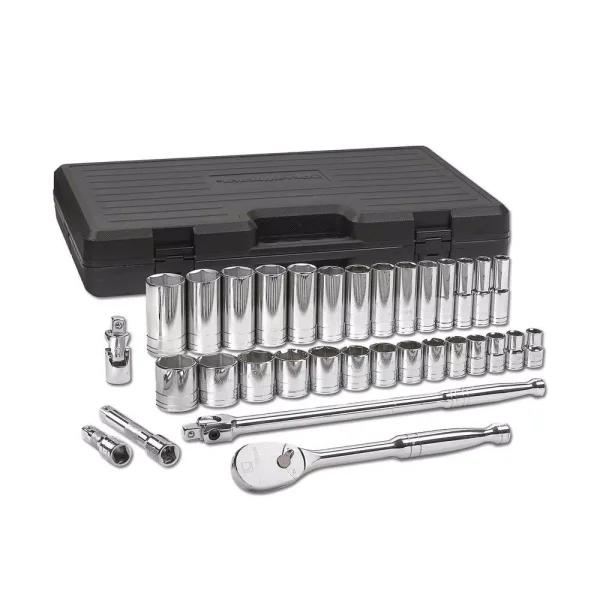 GEARWRENCH 33-Piece 1/2 in. Drive 6-Point SAE Mechanics Tool Set with 84-Tooth Ratchets